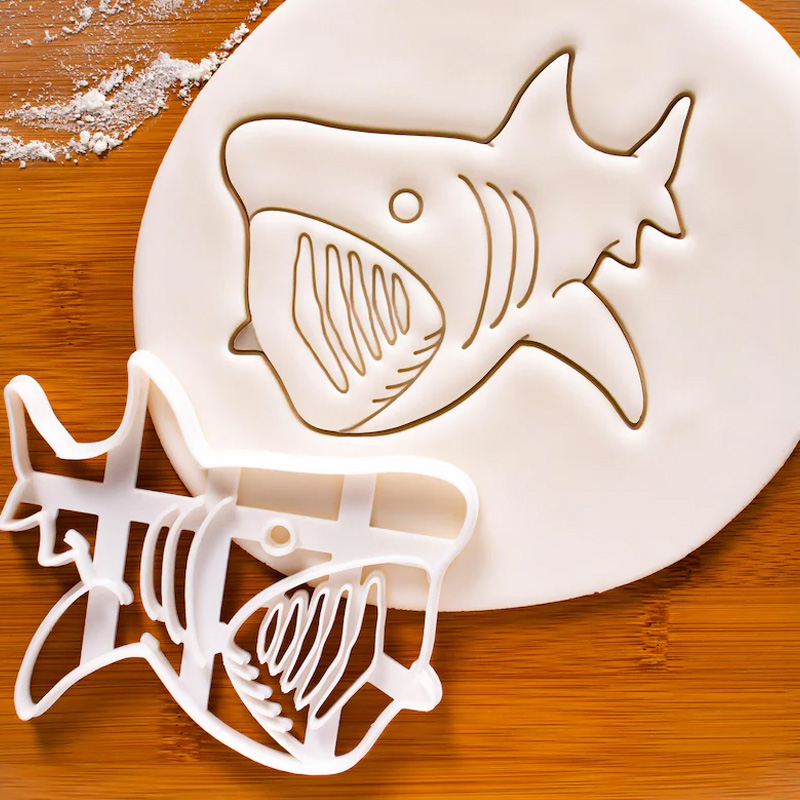 Personalized Shark for Beach Baking Aquarium Cookies 3D Printed Baking Tool Under the Sea Parties Craft Stamp for Fishing Lover