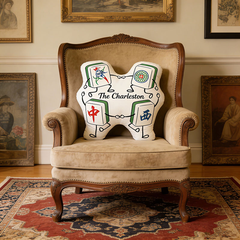 Personalized Charleston Mahjong Pillow Dance Pillow Custom Tiles and Text for Mahjong Lovers Dance Lovers for Holiday Party for Family Friends