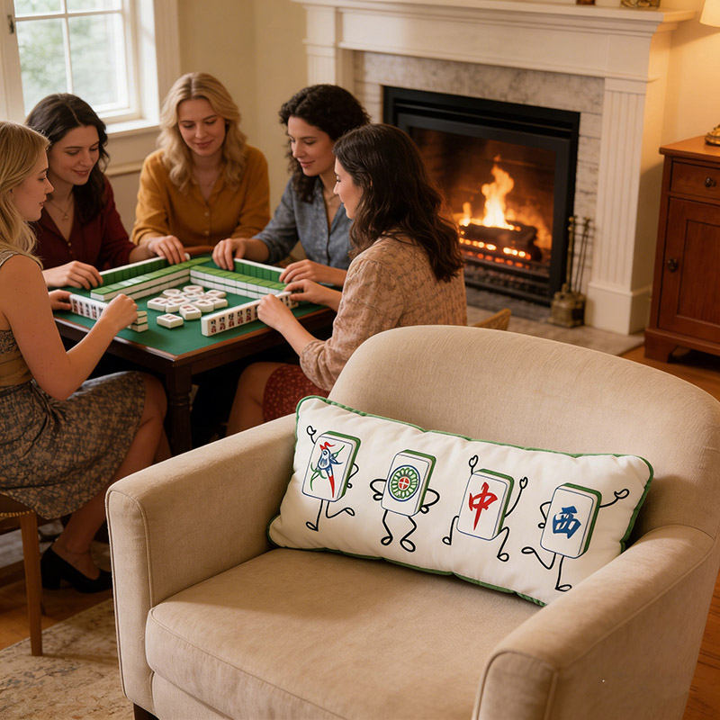 Personalized Charleston Mahjong Pillow Dance Pillow Custom Tiles for Mahjong Lovers Dance Lovers for Holiday Party for Family Friends