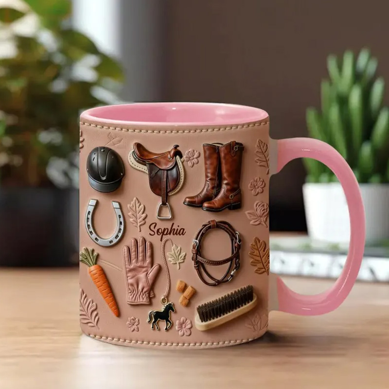 Personalized Cowgirls Western Style Lover Stuff Cup Gift Mug for Equestrian Horse Riding Lovers