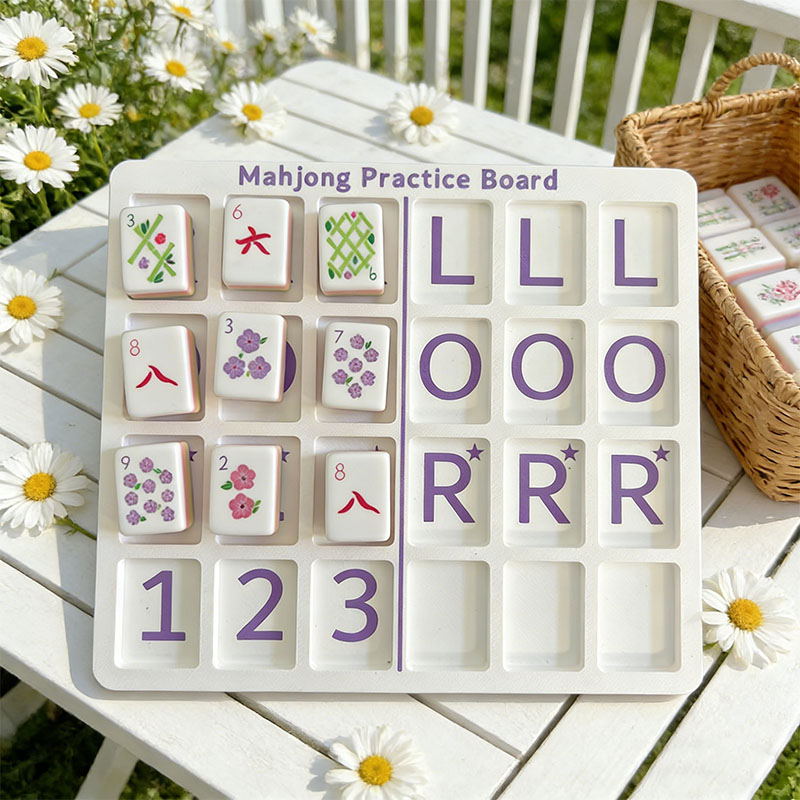 Mahjong Practice Board Reusable Training 3d printed Board for Tile Placement Strategy Learning and Skill Improvement for Beginners and Advanced Players