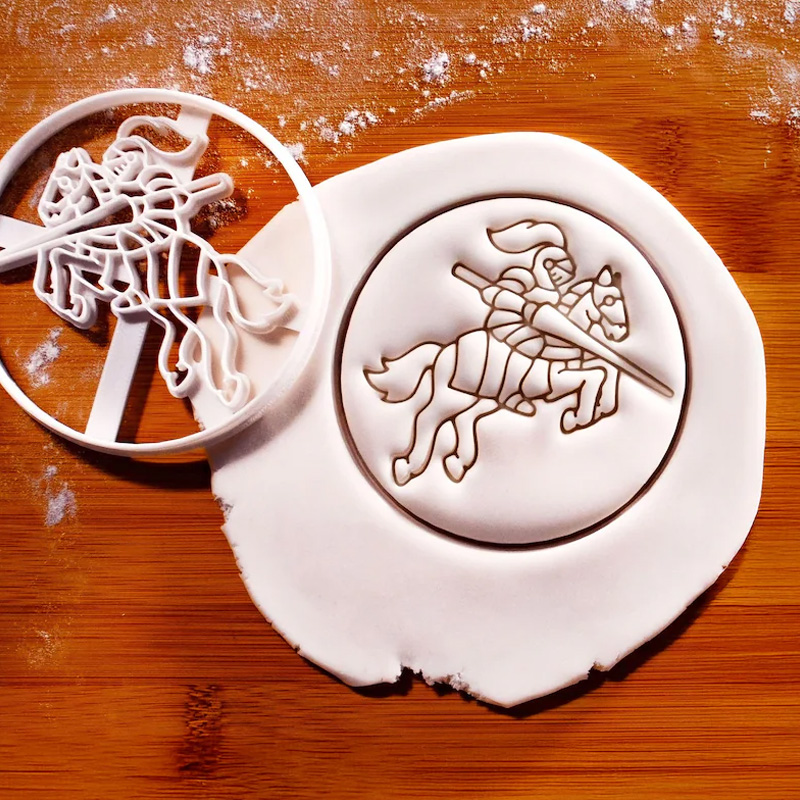 Personalized Knight on Horse Cookie Cutter Gift For Horse Lover Barn Owner Cutter 3D Printed Baking Supplies Fondant Tool Craft Stamp for Equestrian Lover