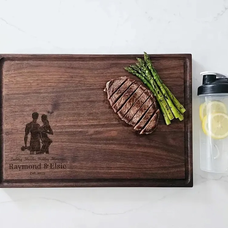 Personalized Engraved Gym Enthusiast Couple Cutting Board with Athletic Couple Fitness Lover for Gym Lovers