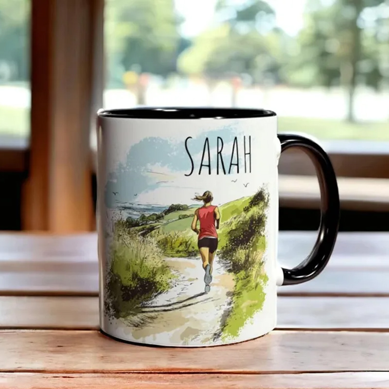 Personalized Runner  Mug with Funny Triathlon Mug Gift for Fitness Enthusiasts Bodybuilders and Gym Lovers