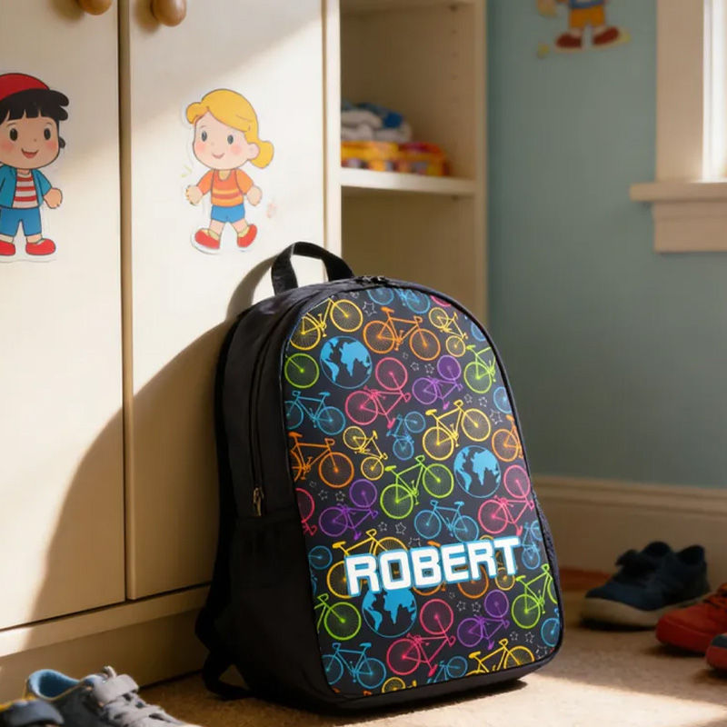 Personalized Custom Name for Kids Back to School Gift Bicycle Kids Boy And Girl Riding Bike for Riding Lovers