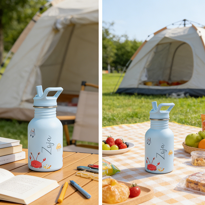 Personalized Kids Water Bottle Name Cup Gift for Kids Custom Name Kids Tumbler Back To School Gifts for Kids Kids School Gift Stainless Steel 400ml Hand Painted 