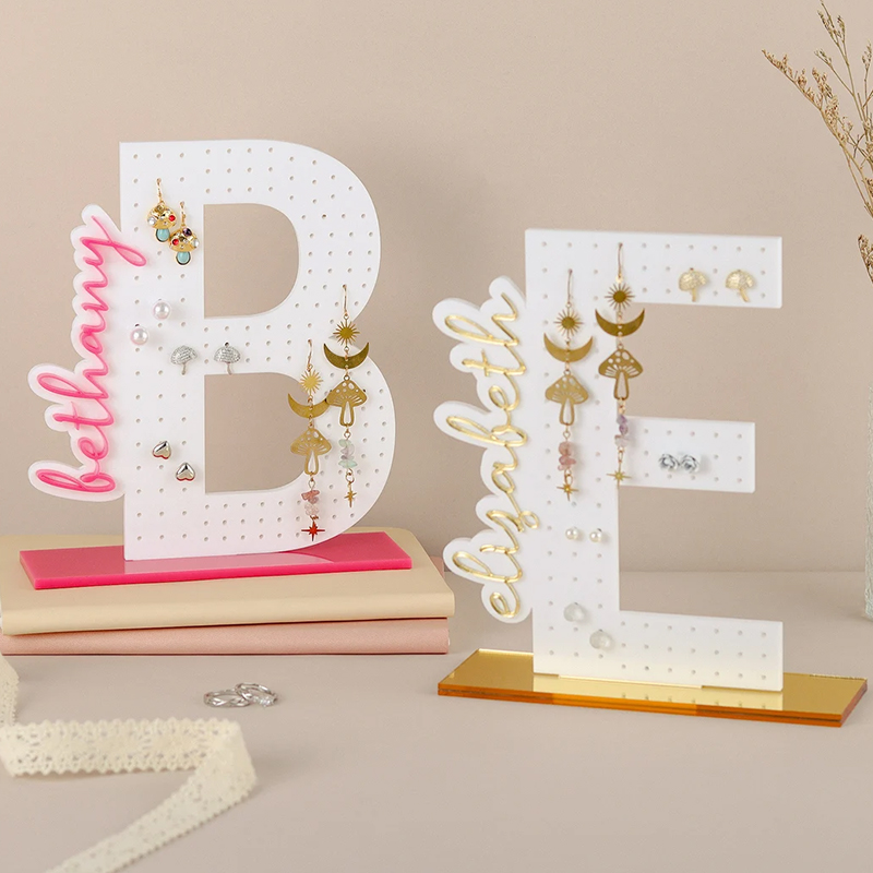 Personalized Earring Holder  Birthday Gift for Her Custom Earring Display Acrylic Jewelry Organizer Teenage Girl Gifts Gifts for Mom