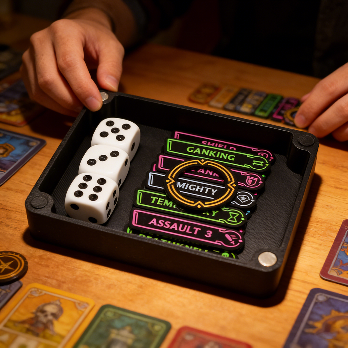 Personalized TCG Token Storage Box - Custom Name 3D Printed Game Accessory Organizer