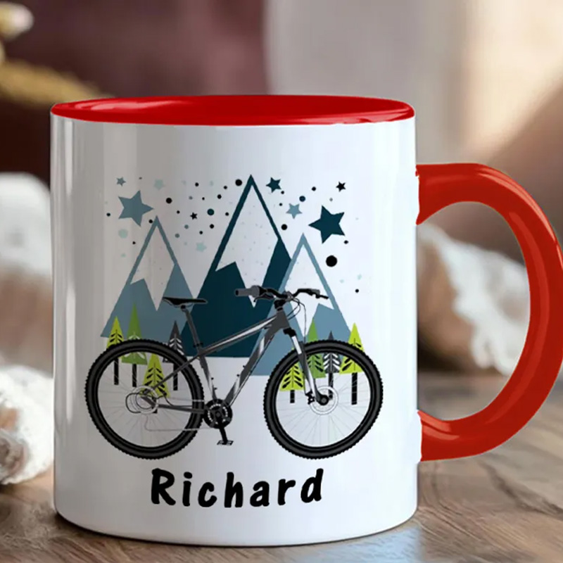 Personalized Cyclist Mug Mountain Bike Gifts Colourful Mug for Biker Friend Birthday for Him or Her for Biker Cycling Riding Lovers