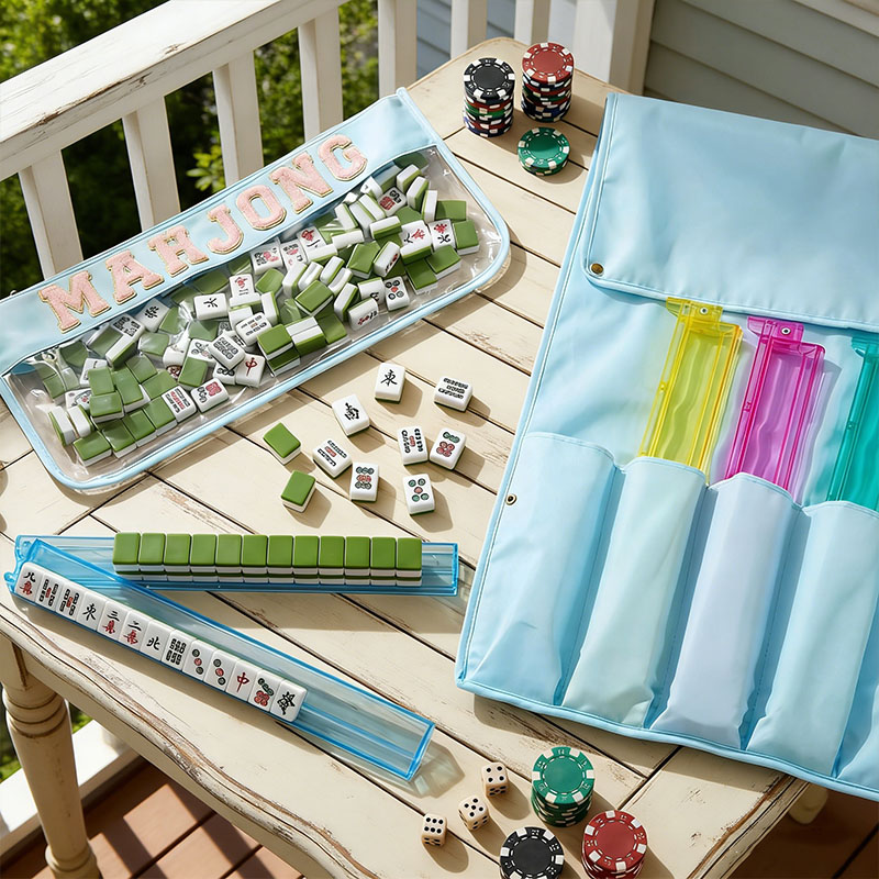 2 Pcs Mahjong Bags for Tiles and Racks Include Mahjong Tile Bag & Rack Bag 37 Inch Protective Sleeve Tile Gift Accessory with Zipper & Letter for Mahj Pusher Not Include Racks& Tiles Pink Blue