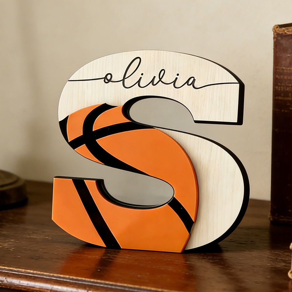 Personalized Basketball Letter Decor – Custom Name Wooden Gift for Players, Coaches & Sports Fans