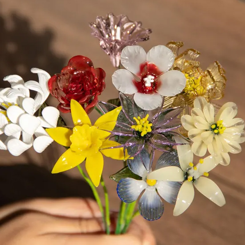 Hand Blown Glass Birth Flower Fine Art Glass Floral Stem Mother's Day Gift Gift for Mom Grandma