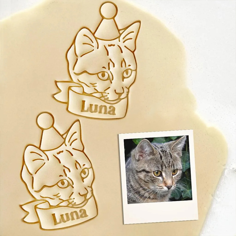 Personalized Birthday Pet Photo Cookie Cutter With Custom Photo,Birthday Pet Cookie Cutter