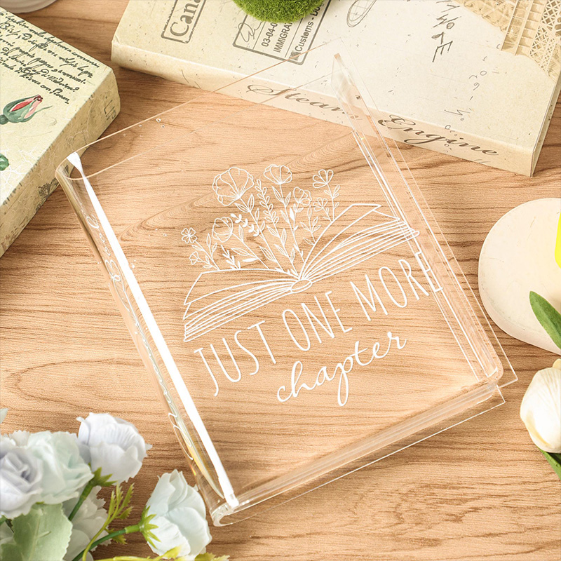 Personalized Acrylic Book Vase With Custom Name Gift for Book Lovers