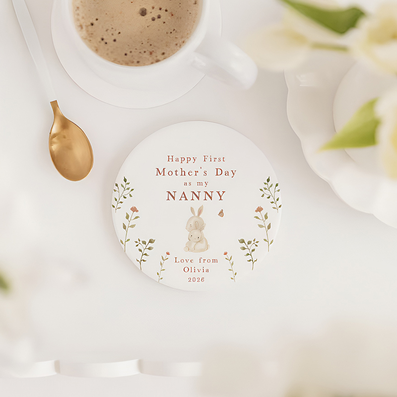 Personalized Mother's Day Ceramic Gift Set for New Nana Nanna Nannie Nanny Nan First Mothers Day Nana Mug & Coaster Gift