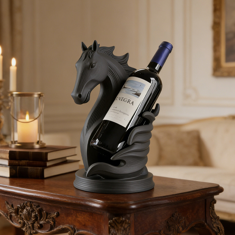 Personalized 3D Printed Horse Shape Wine Rack Bottle Holder Animal Statue Wine Display for Home Bar Unique Home Decor for Equestrain Lovers