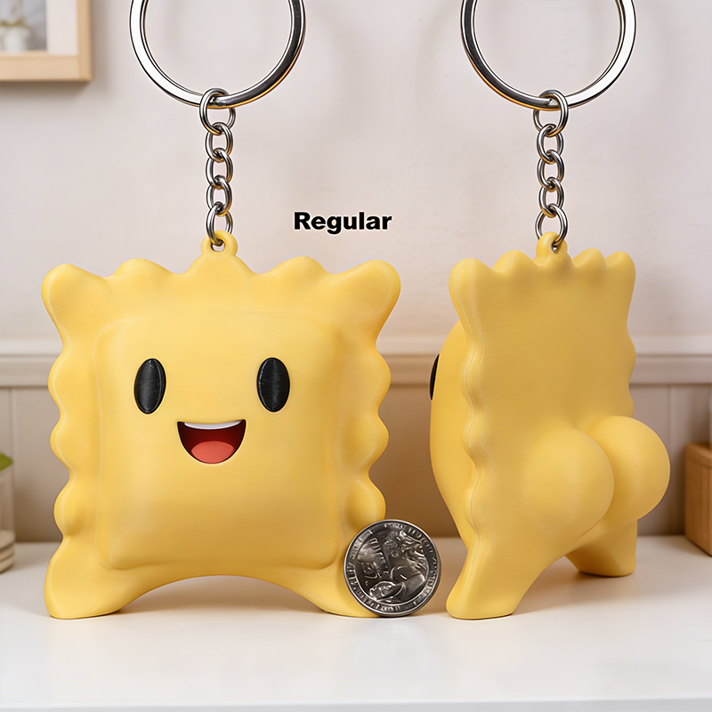 Personalized 3D Printed Cute Ravioli Guy with Butt Cheeks Small Perky-Bottomed Italian Dumpling Keychain Funny Keychain Gift For Her Him