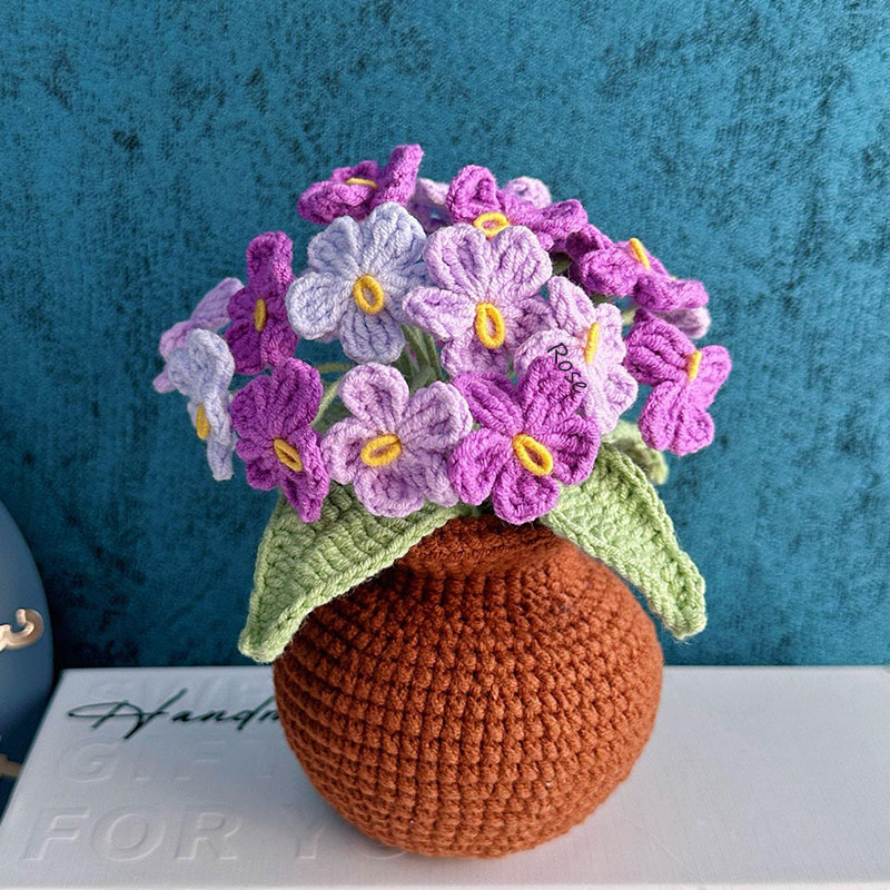 Mothers Day Gift Handmade Knitted Flower Pot Crochet Butterfly Orchid Plant Gift for Mom Grandma Mother's Day Gifts