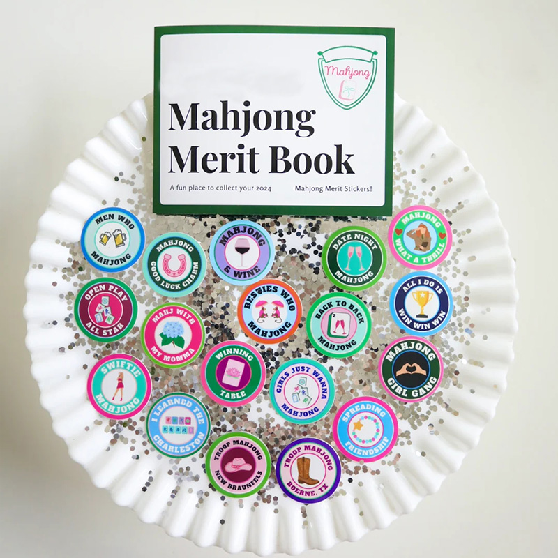 Personalized Mahjong Merit Stickers (30 options - Sold Individually) for Mahiong Lover