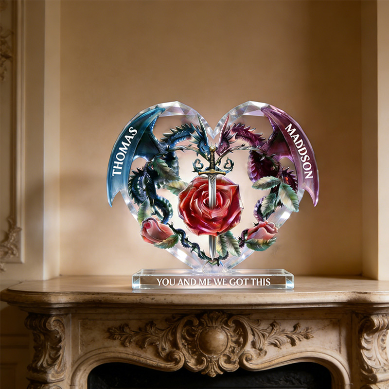 Personalized Retro Dragon Couple Plaque Couple Gift Home Decoration Anniversary Gift for Couple