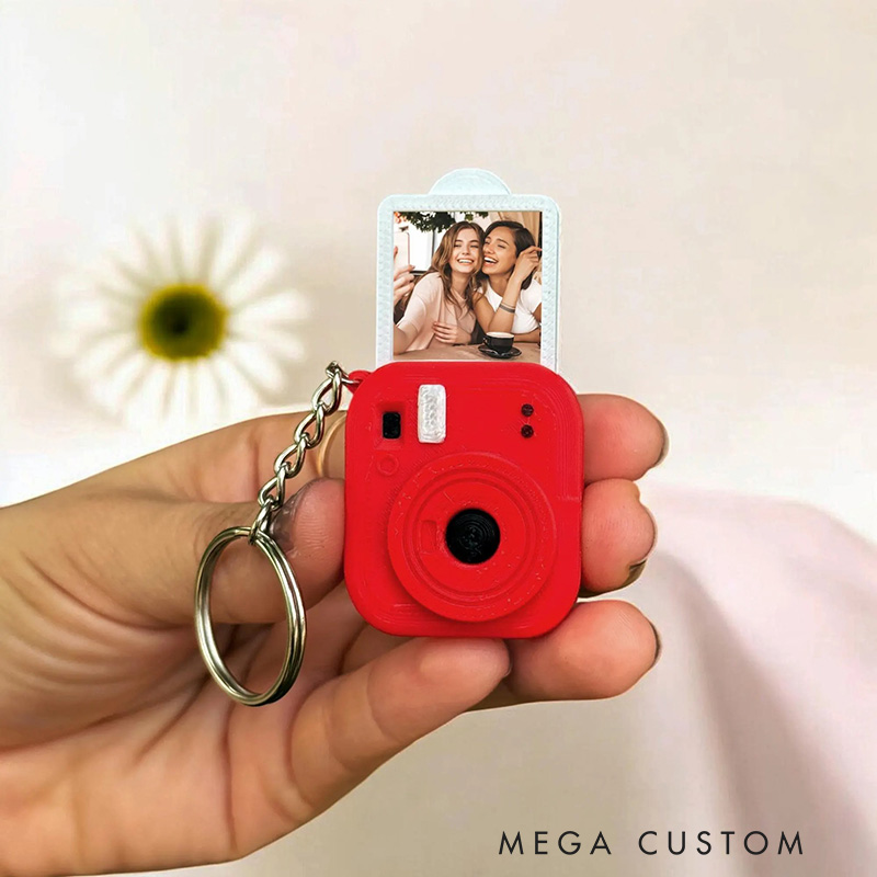 Personalised Mini Camera Keychain with Personalized Photo Unique Gift for Christmas Valentines Gifts for Photographers Cute Keychain for Memories