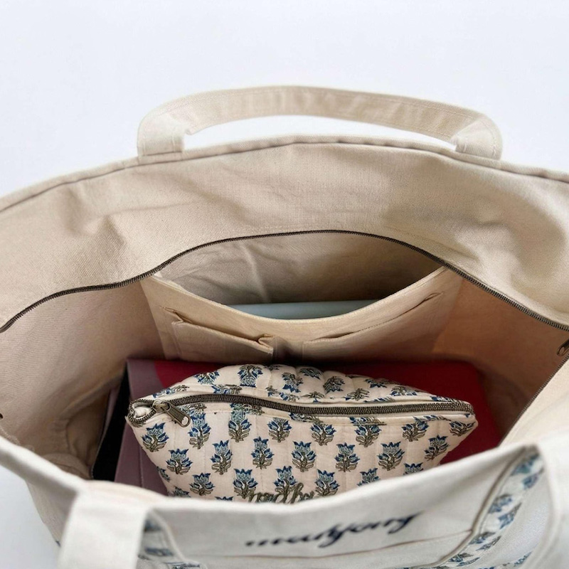 Mahjong Carry Set Personalized Embroidered Mahjong Tote Bag Canvas Carrier Cotton Pouch Block Mat Straps Custom Gift