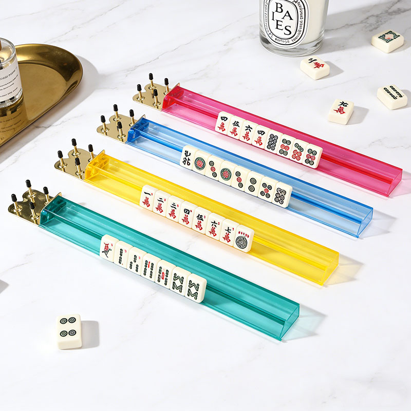 Mahjong Racks and Bag Set Transparent Color Injected Acrylic Matte Finish