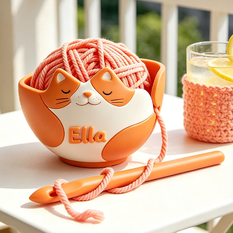 3D Printing Fox Cat Highland Cattle Fowl Frog Koala Dog Yarn Bowl Knitting Bowl Crochet Bowl
