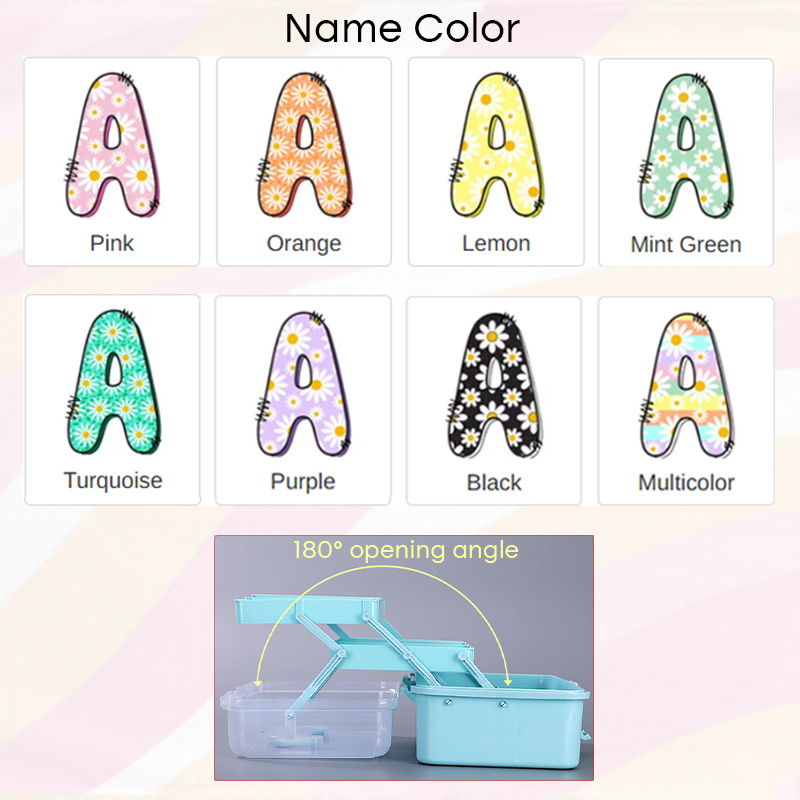 Personalized Crochet Hook Tackle Box Organizers and Storage Craft Organizers and Storage Three Layer Sewing Box With 2 Trays Medicine Storage Box With Handle For Nail Makeup Diamond Painting Building Blocks