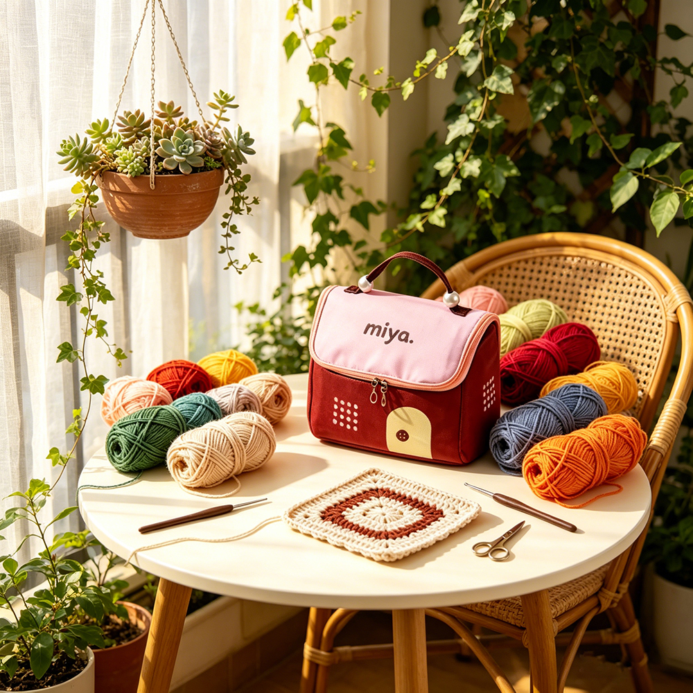  Personalized Handmade Large Capacity Waterproof Crochet Hook Organizer Bag Portable Multi Functional Storage for Yarn Lovers