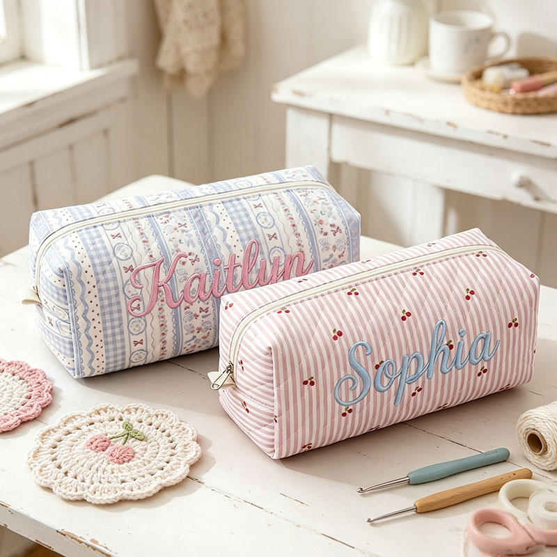 Personalized Embroidered Crochet Tool Storage Bag Custom Crochet Tool Storage Bag Floral Crochet Tool Storage Bag Women Bag