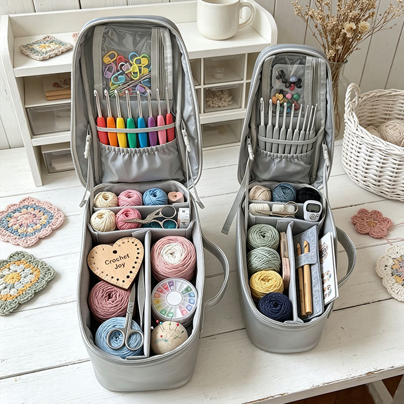 Personalized Crochet Tool Bag Custom Name with Birthday Flowers Leather Crochet Tool Bag Crochet Tool Case Crochet Tool Box  Crochet Gift