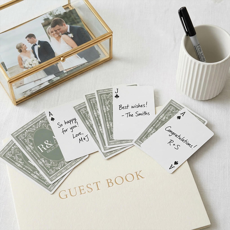 Personalized Fun Wedding Guest Message Playing Cards Deck Personalized Wedding Guest Book Alternative - Unique Wedding Playing Cards