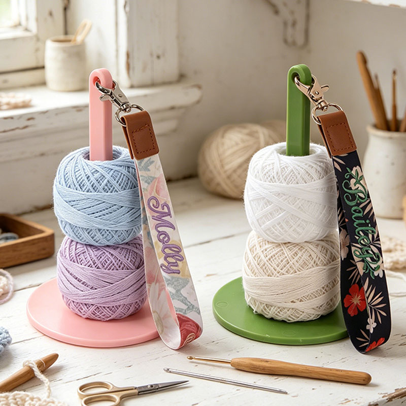 Personalized Acrylic Portable Wrist Yarn Holder for Crochet & Knitting Lightweight Wrist Yarn Ball Holder with Adjustable Strap for Crochet Lovers
