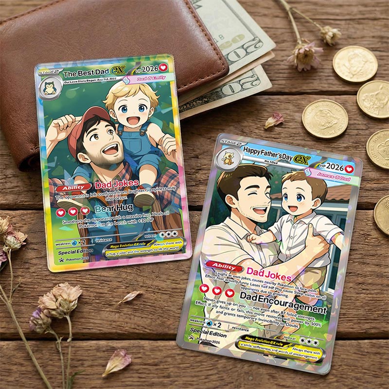Personalized Father's Day Pokemon Card Custom Pokemon Card Gift For Dad Father's Day Gift Custom Pokemon Present