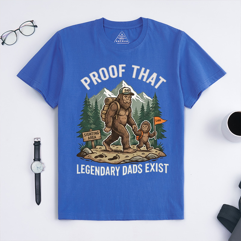 Personalized Proof that Legendary Dads Exist Shirt Father‘s Day Gift Shirt Customized with Kids Cool Dad Gift