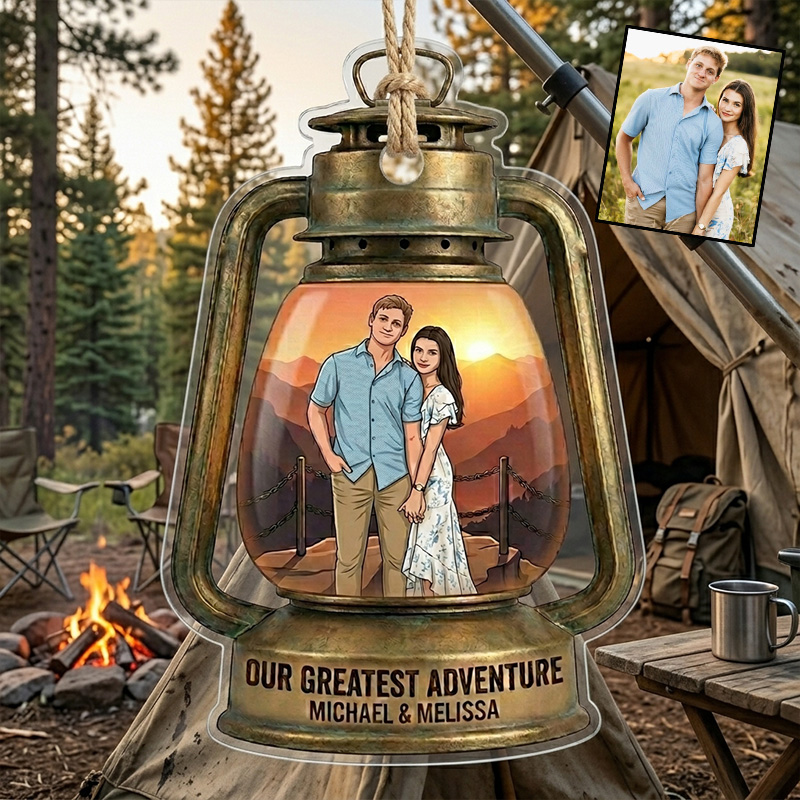 Personalized Camping Lamp Design Couple Camping Sign with Names Acrylic Camping Sign Over Print Camping Couple Gift Idea