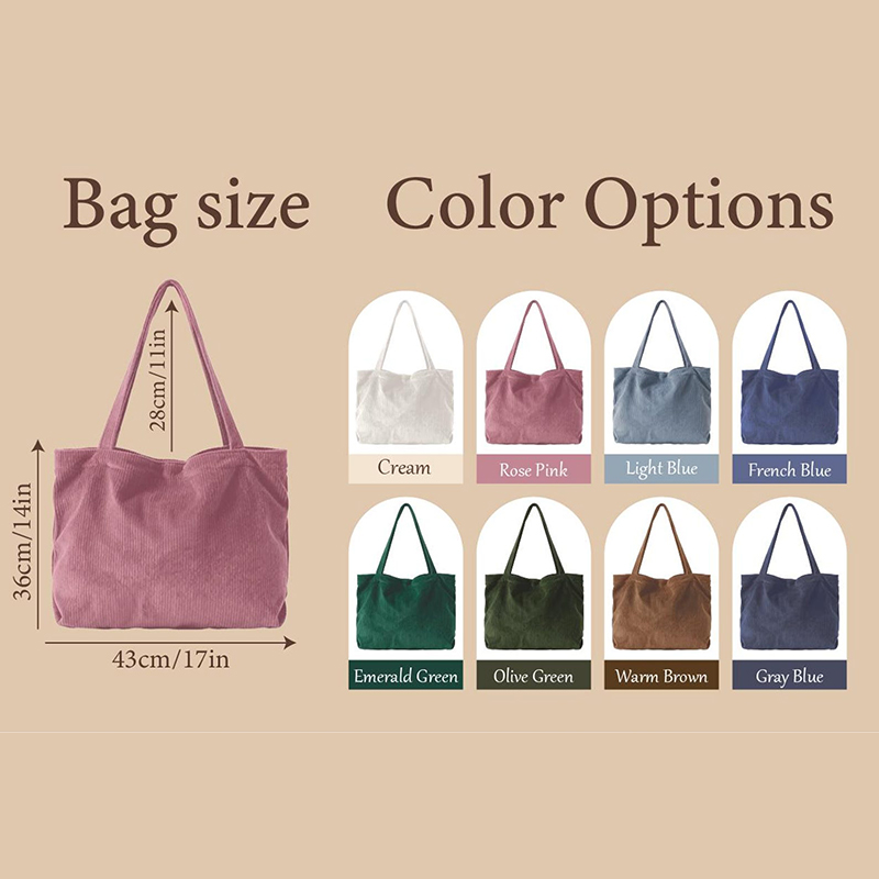 Personalized Gigi Nana Mama Tote Bag Grandma Travel Bag Custom Corduroy Chunky Yarn Name Purse Name Gift for Mom Friend Grandma