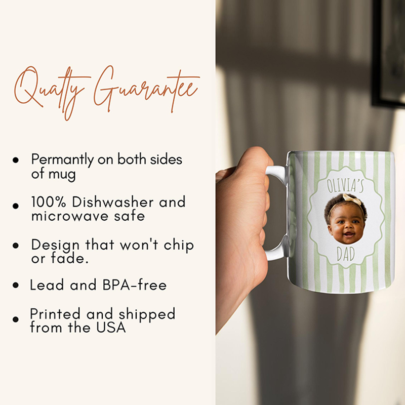 Personalized Baby Face Photo Mug Custom Baby Picture Coffee Cup New Grandparents Gift First Time Grandma Grandpa Keepsake Mug Gift