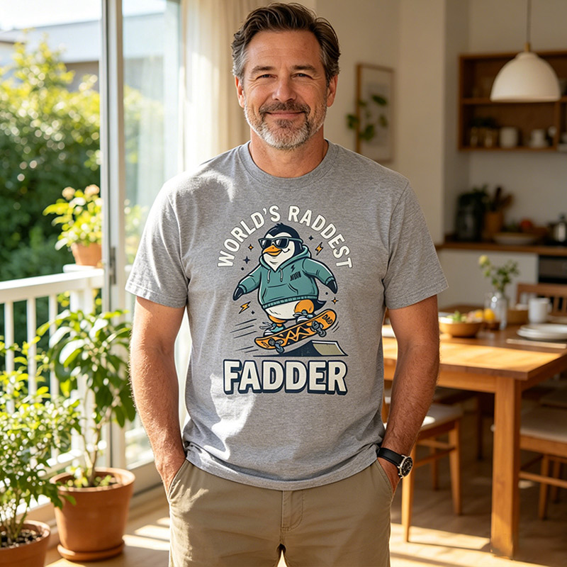 Personalized World’s Raddest Fadder Shirt Dad T-Shirt with Name Custom Birthday Father's Day Gift for Him