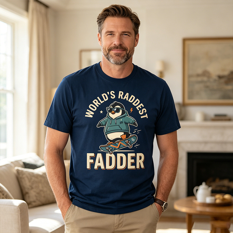 Personalized World’s Raddest Fadder Shirt Dad T-Shirt with Name Custom Birthday Father's Day Gift for Him
