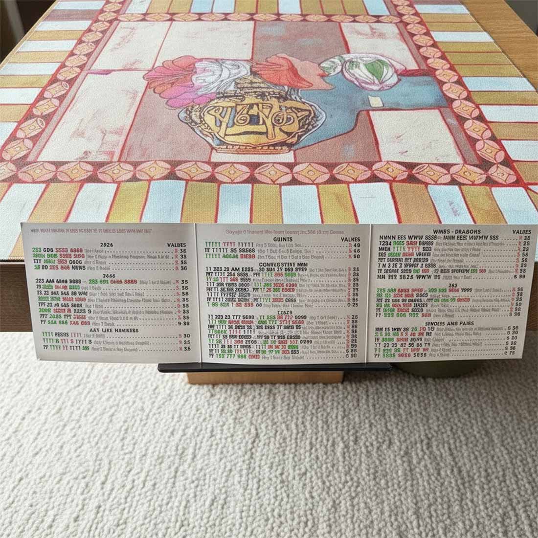 3D Print Mahjong Card Holder for Table Under Mat Slide  In Rack Angled Viewing Foldable Design
