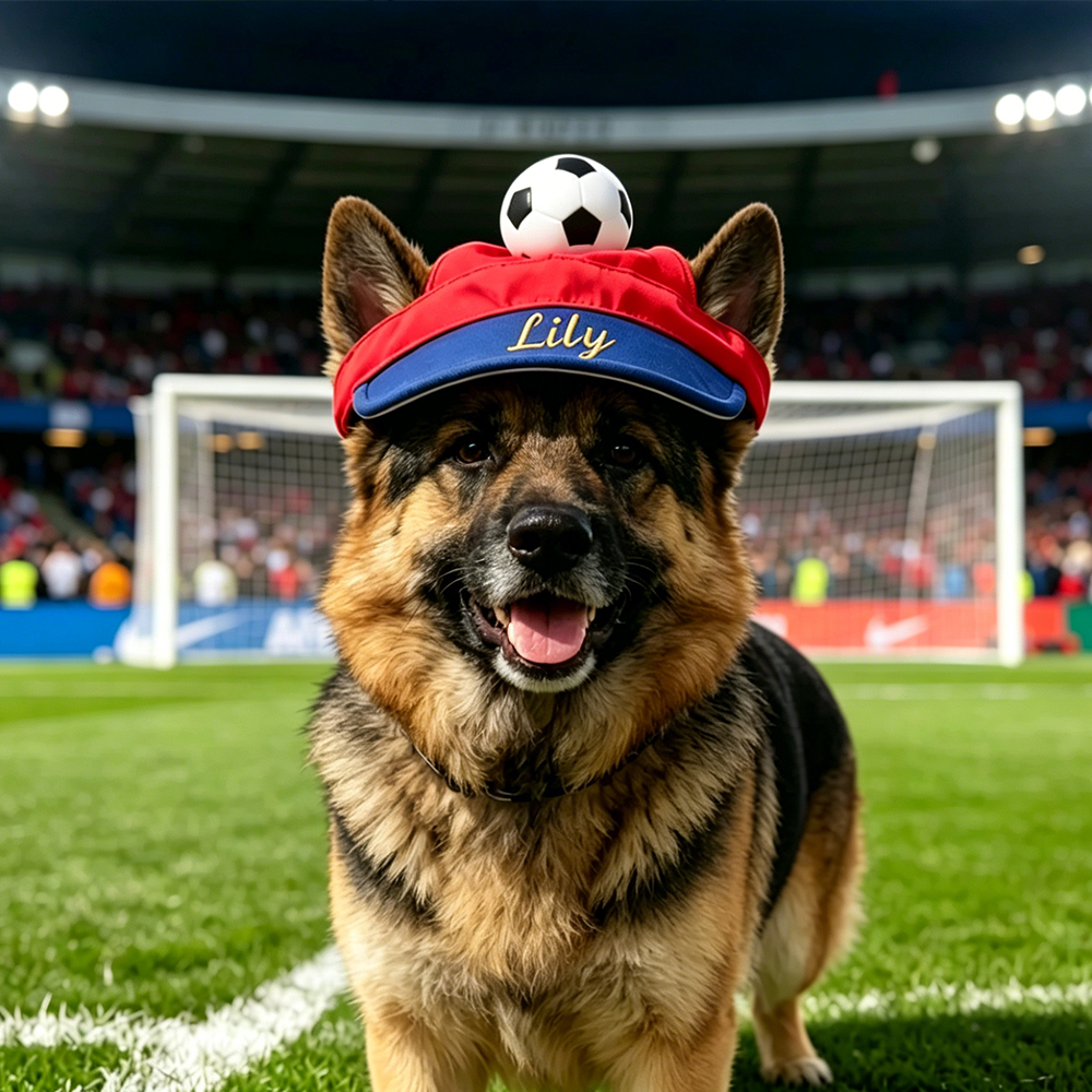 Personalized Football Pet Hat Embroidered Dog Football Hat Cap with Ear Holes Gift for Pet