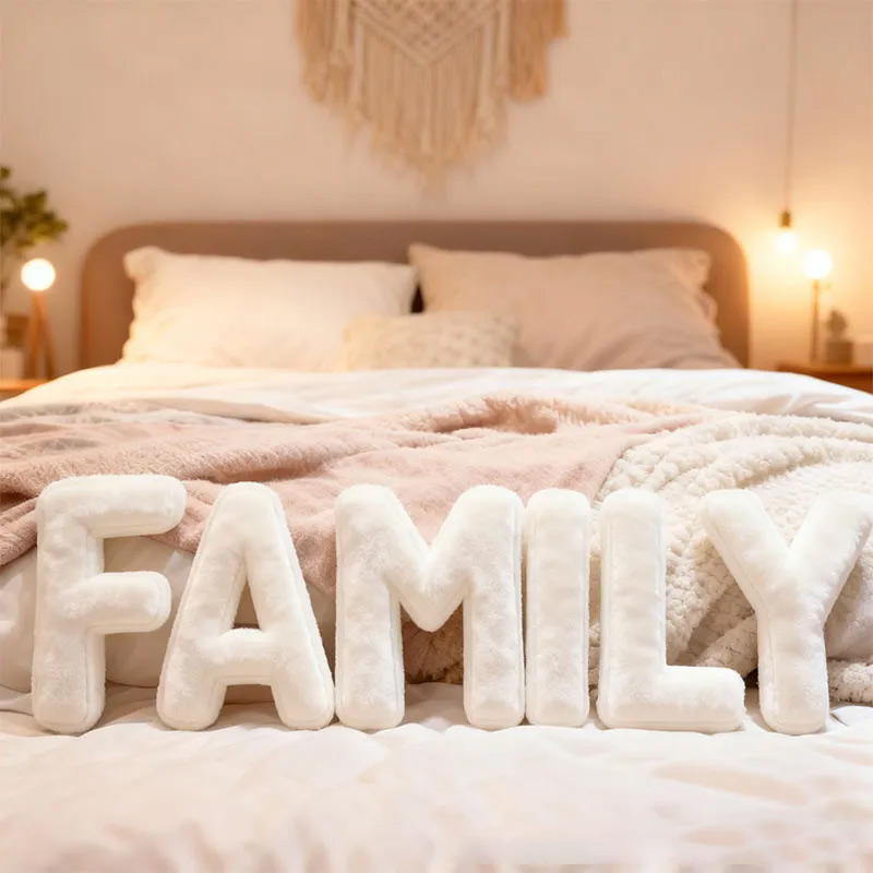 Personalized Graphic 3D Print Pillows Letter Shape Pillows Decor Christmas Gifts for Family