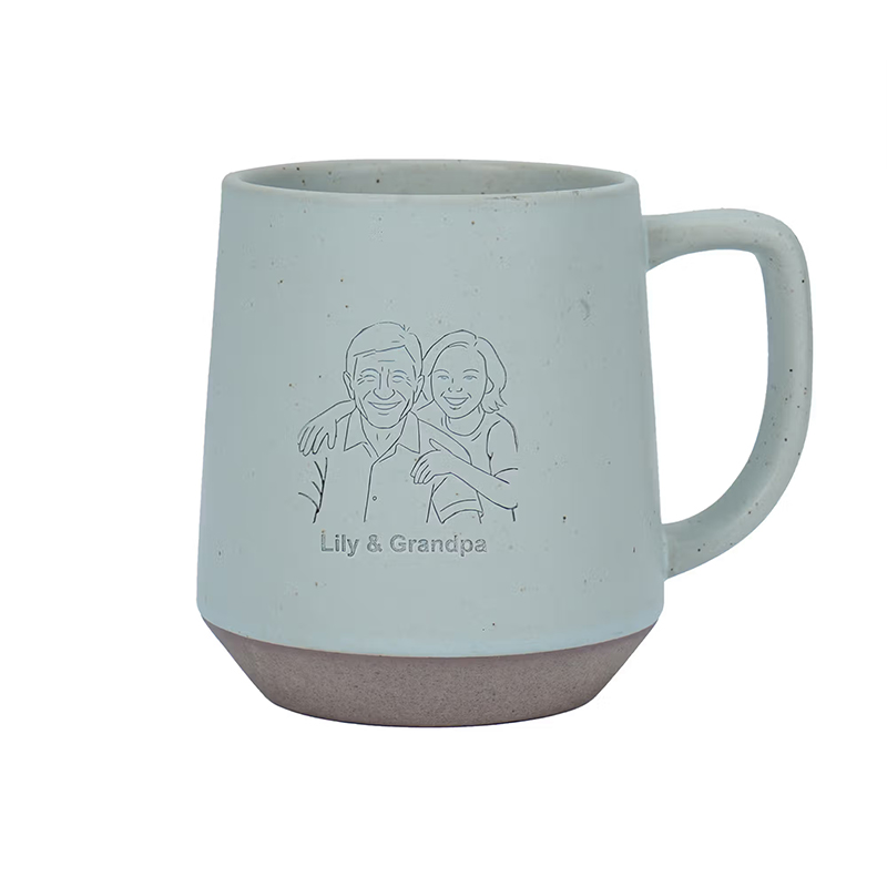 Personalized Engraved Line Art Photo Portrait 11.8 oz Ceramic Coffee Mug Daily Use Christmas Birthday Gift for Family Friends