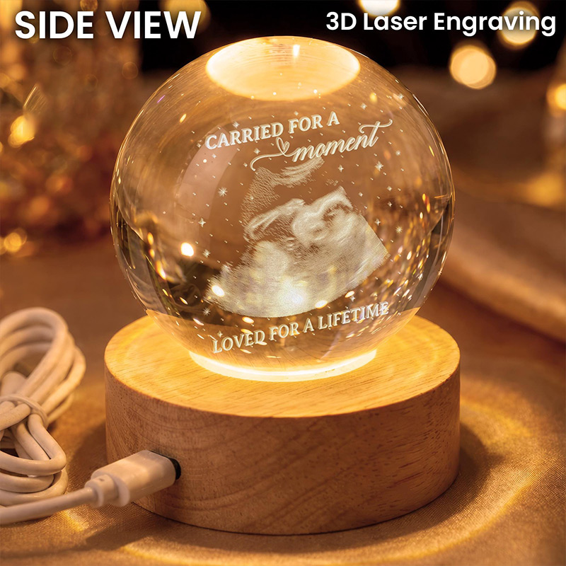 Personalized Baby Loss Memorial Night Light Miscarriage Memorial Crystal Ball Night Light Angel Baby Ultrasound Photo Baby Memorial Gift Sympathy Gift