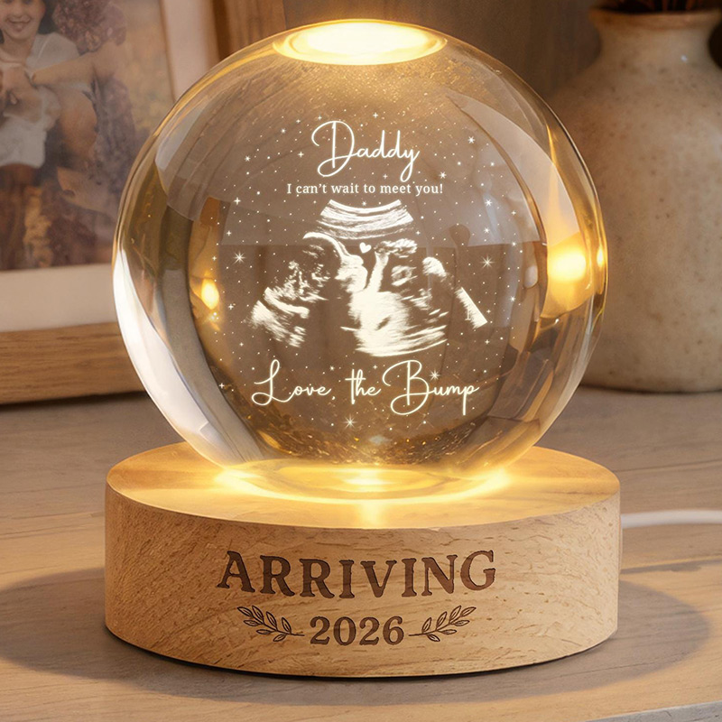 Personalized Daddy Reveal Ultrasound Ball Night Light Pregnancy Reveal New Dad Gift First Time Dad Gift Daddy To Be Gift for Him