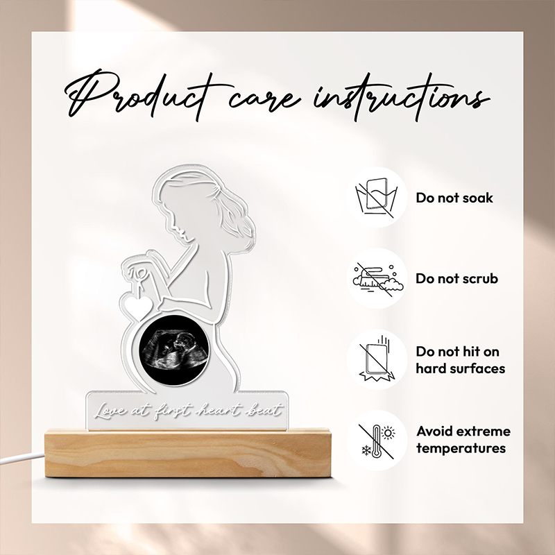 Personalized Ultrasound Photo Night Light Custom Pregnancy Keepsake Gift for Expecting Parents Baby Shower Gift for New Mom