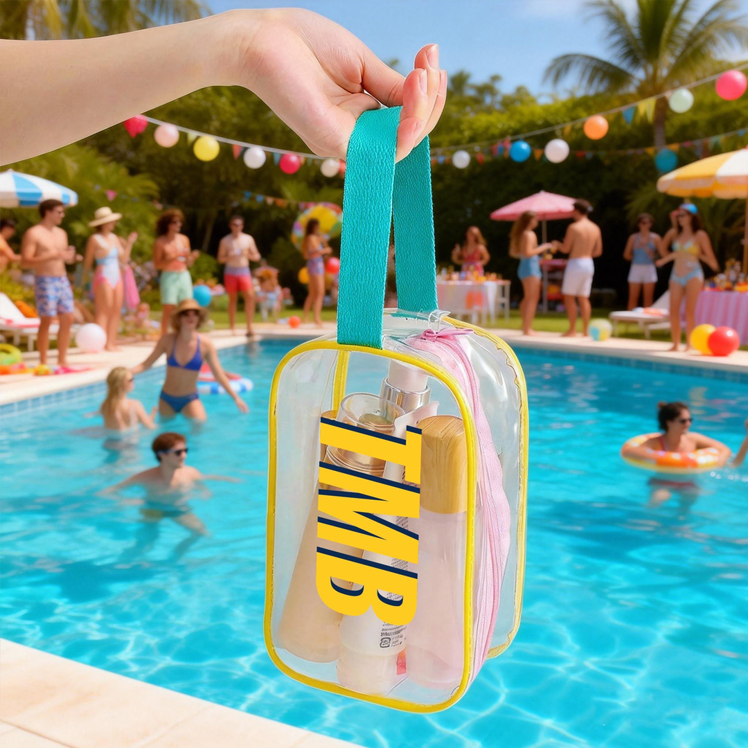 Personalized Monogrammed Pvc Pool Bag Beach Bag Bachelorette Party Favors Wet Dry Pool Pouch Organizer