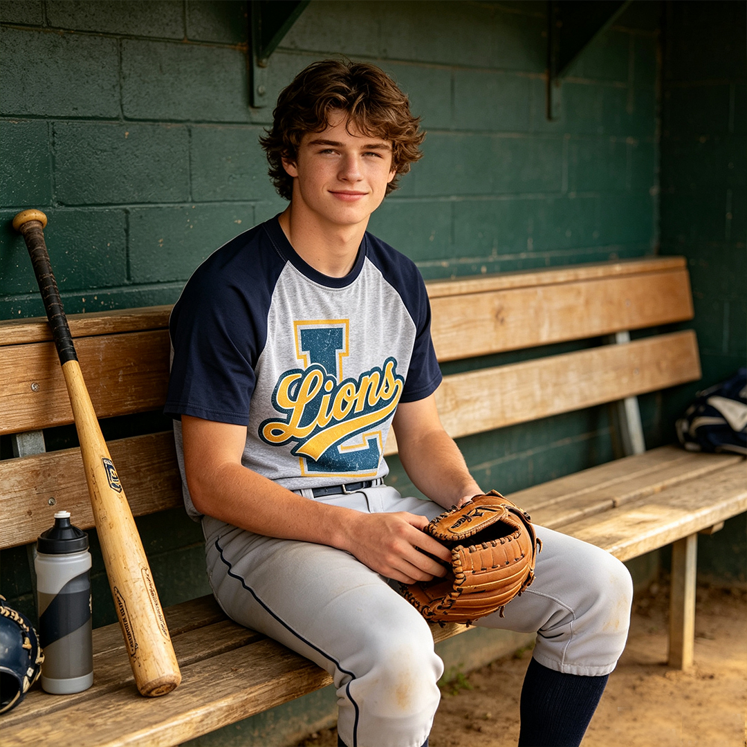 Personalized School Mascot Raglan Baseball T-Shirt Custom Mascot Name Gift for Team Player
